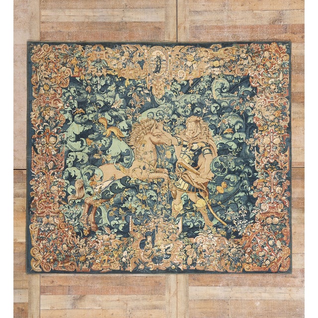 Vintage Chinese Aubusson Tapestry, 07'10 X 06'10 For Sale - Image 10 of 10