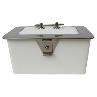 Art Deco Nickel-Plated & Ceramic Confectionary Box For Sale