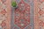 1930s 1930s Vintage Medallion Floral Rug Brick Red Blue Hand Knotted Wool Pile Rug - 4’ X 6’6” For Sale - Image 5 of 10