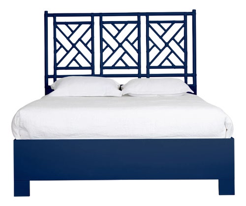 Chippendale Standard Bed Double, Navy Blue