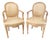 Late 20th Century Pair of Louis XVI Style Carved Wood Armchairs For Sale