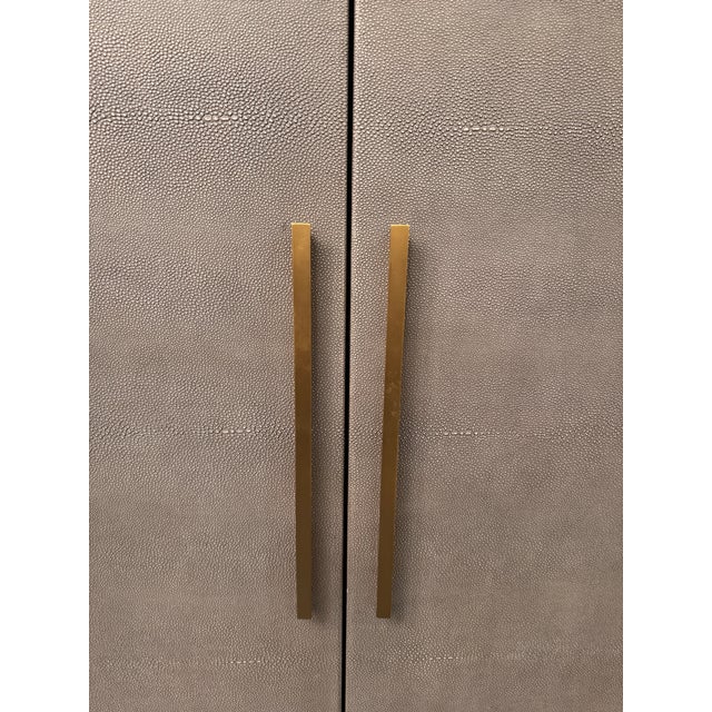 Art Deco Restoration Hardware Graydon Shagreen Cabinet For Sale - Image 3 of 13