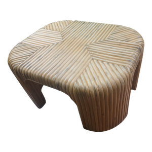 Vintage Split Reed Bamboo Waterfall Coffee Table