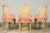 French Set of 6 Early 20th Century French Louis XVI Cane Dining Armchairs in Pink Stripe For Sale - Image 3 of 18