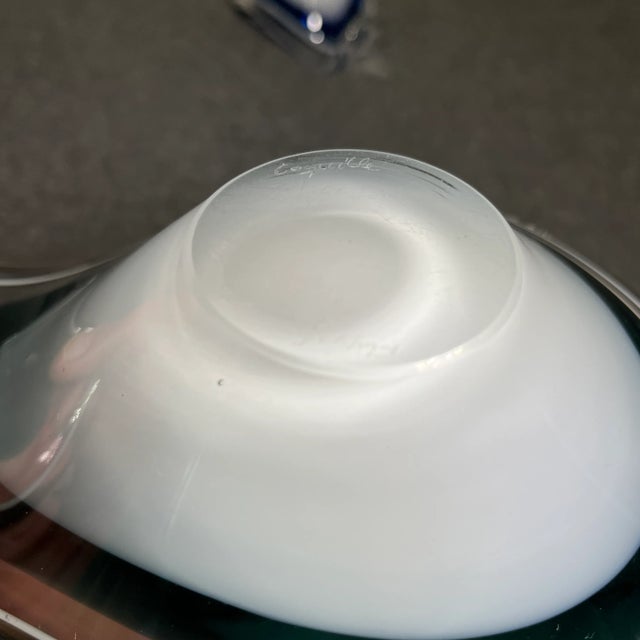 Green Mid 20th Century Flygsfors Coquille Glass Spoon Bowls - Set of 2 For Sale - Image 8 of 10