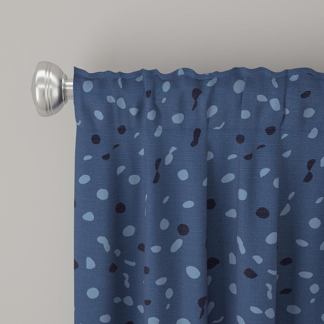 63 Blackout Curtain In Blue Dot By Angela Chrusciaki Blehm For
