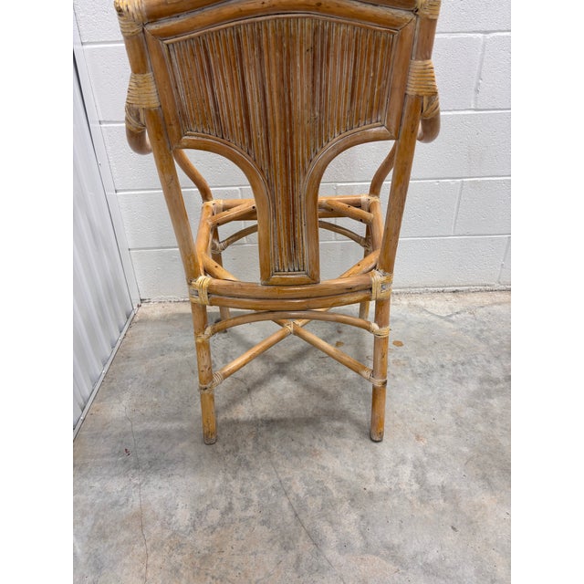 Tan Mid 20th Century 4 McQuire Rattan, Pencil Reed Dining Chairs. Coordinate Well With Our Sheaf of Wheat Tables. For Sale - Image 8 of 10