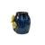 This is a Chinese decorative brush holder/pot in a navy blue color glaze finish. The theme is a dimensional colorful...