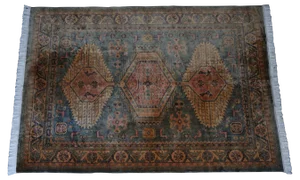 Large Antique French Aztek Kilim Style Rug