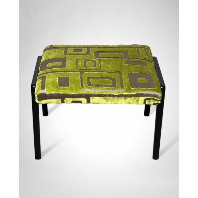 Mid 20th Century Paolo Buffa Style Pair of Wooden Benches Upholstered Designers Guild Fabric For Sale - Image 9 of 18
