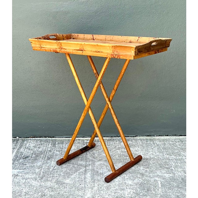 Vintage Split Bamboo Tray Table For Sale In West Palm - Image 6 of 12