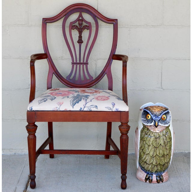 Vintage 1970s Italian Hand-Painted Ceramic Owl Umbrella Stand - Model 1479 For Sale - Image 16 of 16