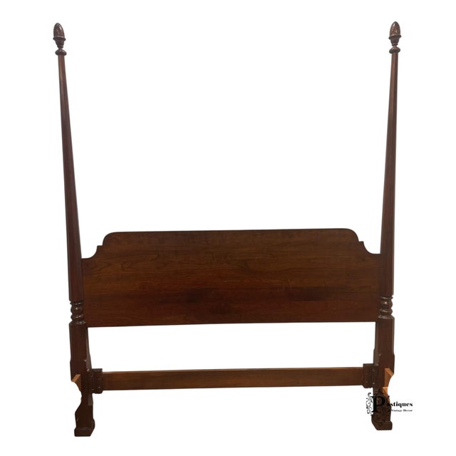Vintage Jamestown Sterling Chippendale Style Mahogany Queen Size Four Poster Bed For Sale - Image 9 of 10