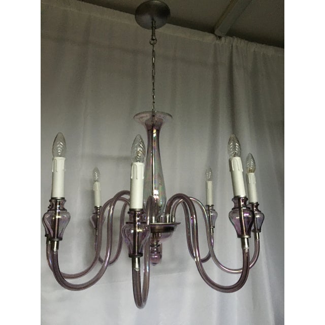 Glass Glass Chandelier, 1970s For Sale - Image 7 of 18