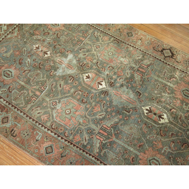 Early 20th Century Green Persian Tribal Bidjar Rug - 4'1" x 6'9" For Sale - Image 10 of 18