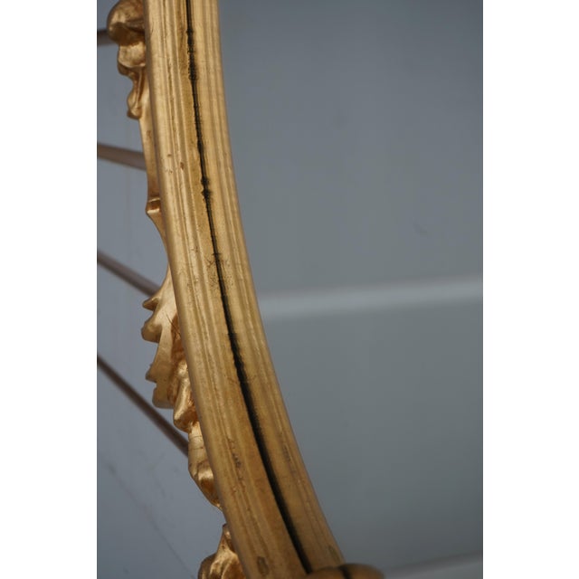 Gold Italian Style Cherub Motif Syroco Frame Gold Gilt Mirror For Sale - Image 8 of 10
