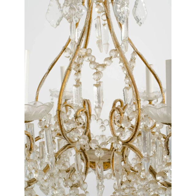 Large Beaded Italian Six-Arm Chandelier For Sale - Image 9 of 10