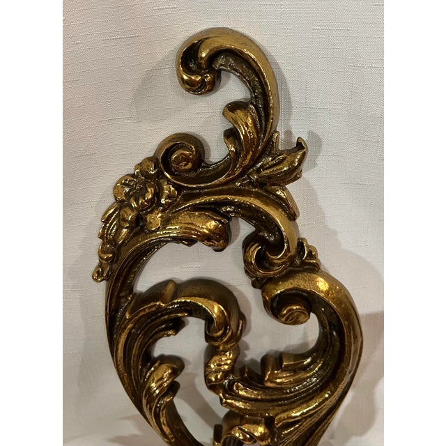 Mid 20th Century Vintage Mid-Century Hollywood Regency Baroque Style Candle Sconce For Sale - Image 5 of 10