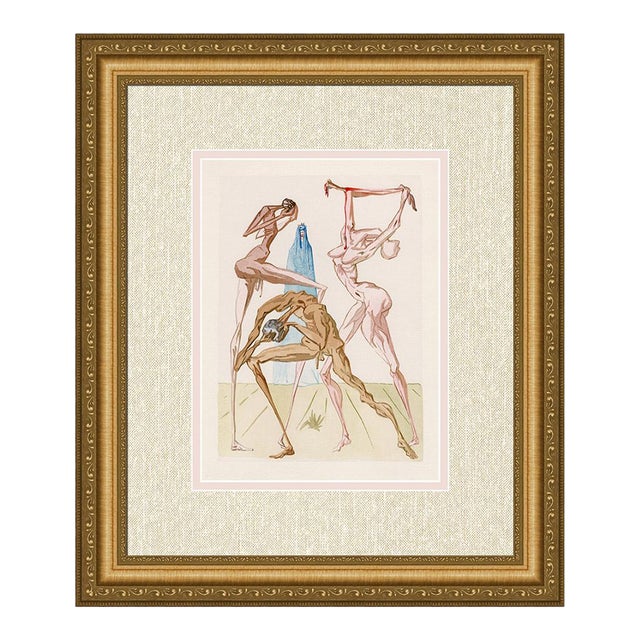 1960 Salvador Dali Prato Authentic Woodcut Framed For Sale