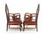 Pair of elaborately carved Antique Chinese Style, solid Rosewood Arm Chairs with rare matching marble mystery stone back...