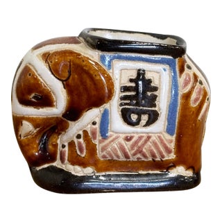 Vintage Ceramic Elephant Toothpick or Matchstick Holder For Sale