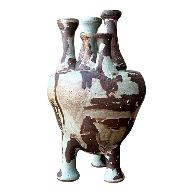 Vintage Multineck Ceramic Vessel For Sale