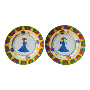 Hand-Painted Porcelain Plates - Coquet Limoges,Pair