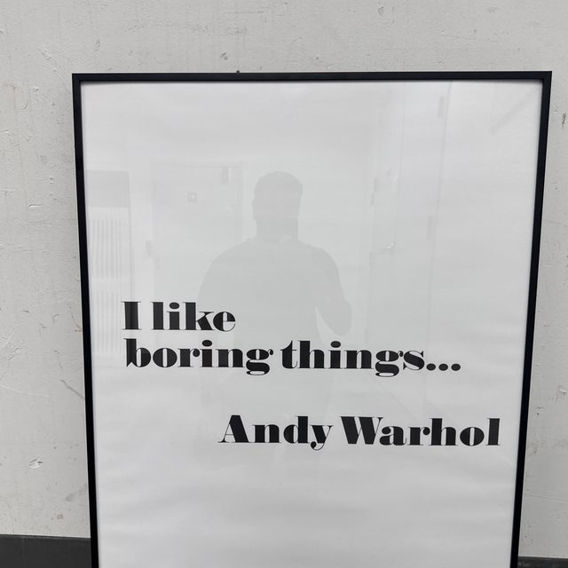 Andy Warhol “I Like Boring Things” Exhibition Poster Print, Framed For Sale - Image 9 of 12