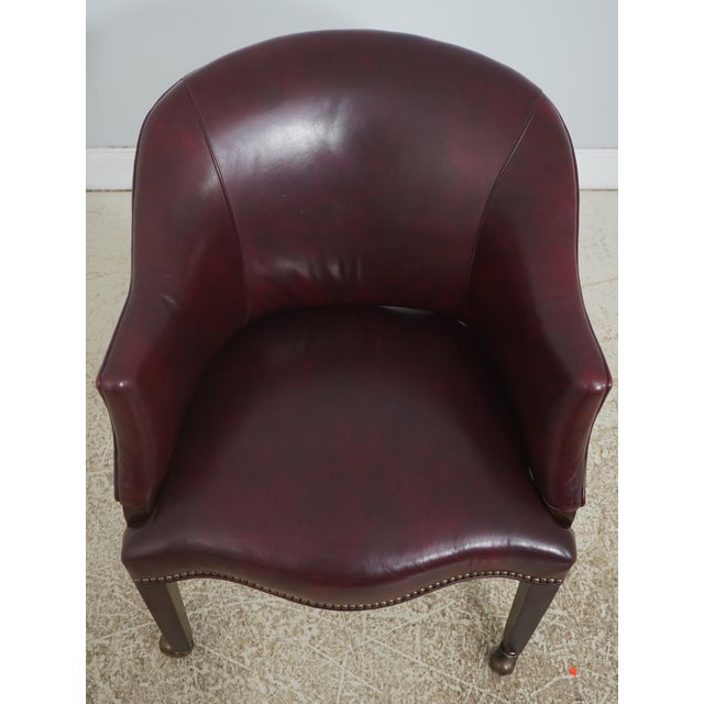 Age: Approx: 30 Years Old Details: Mahogany Brass Capped Feet & Casters High Quality Construction Nice Tooled Leather...