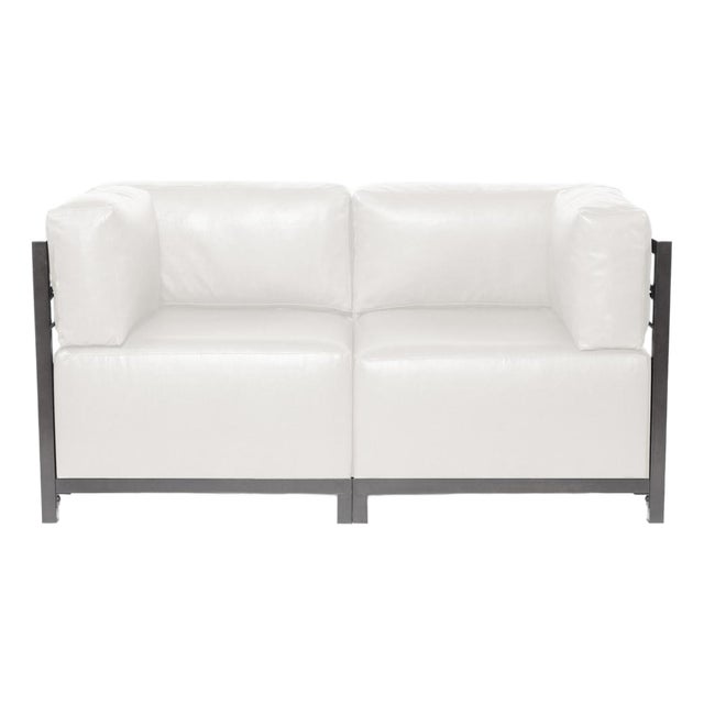 Axis 2pc Sectional Avanti White Titanium Frame For Sale