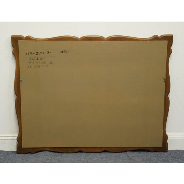 Late 20th Century Drexel Furniture Basque Provincial Collection Solid Maple French Inspired 45" Scalloped Dresser / Wall Mirror 315-220-2 For Sale - Image 5 of 7