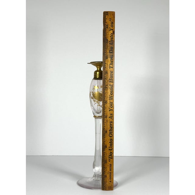 DeVilbiss Art Deco Perfume Bottle: Gold Gilt Floral Etchings, c. 1920s For Sale - Image 9 of 10