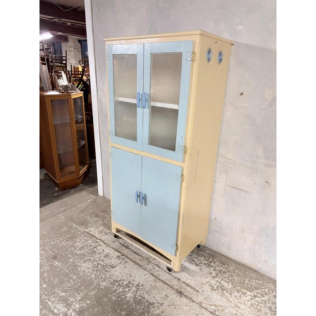 Vintage Painted Kitchenette Pantry Cabinet, 1940s For Sale - Image 10 of 13