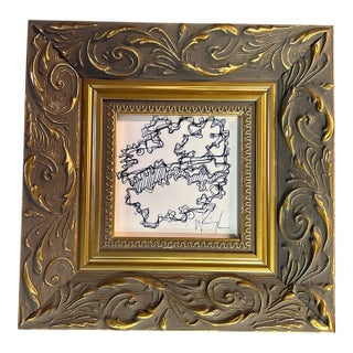 1980's Original Wayne Cunningham Abstract Pen and Ink Drawing For Sale