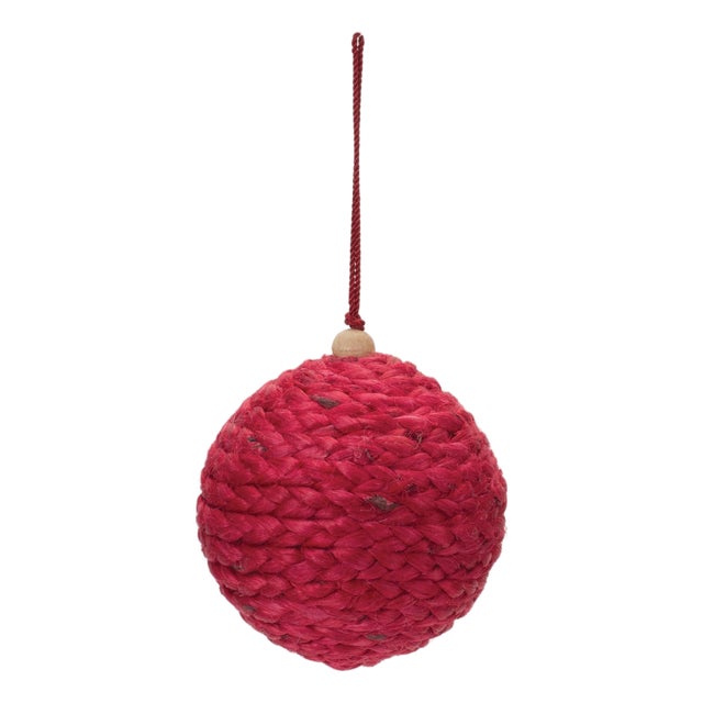 Jute Ball Ornament (Set of 4) For Sale
