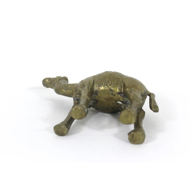 Large Vintage Solid Brass Camel Vintage Brass With Patina For Sale - Image 9 of 10