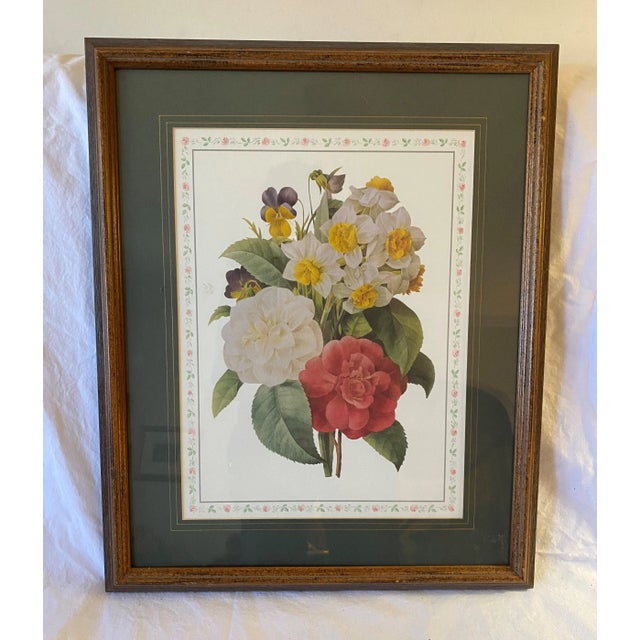 Vintage Floral Lithograph Still Life For Sale - Image 4 of 8