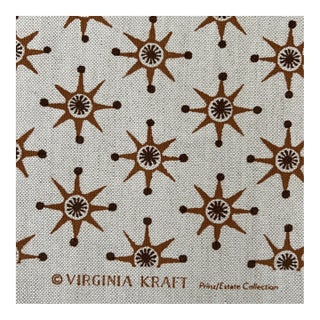 Virginia Kraft Caramel Bark Prinz Estate Collection Hand Printed Linen Fabric- 6 Yards For Sale