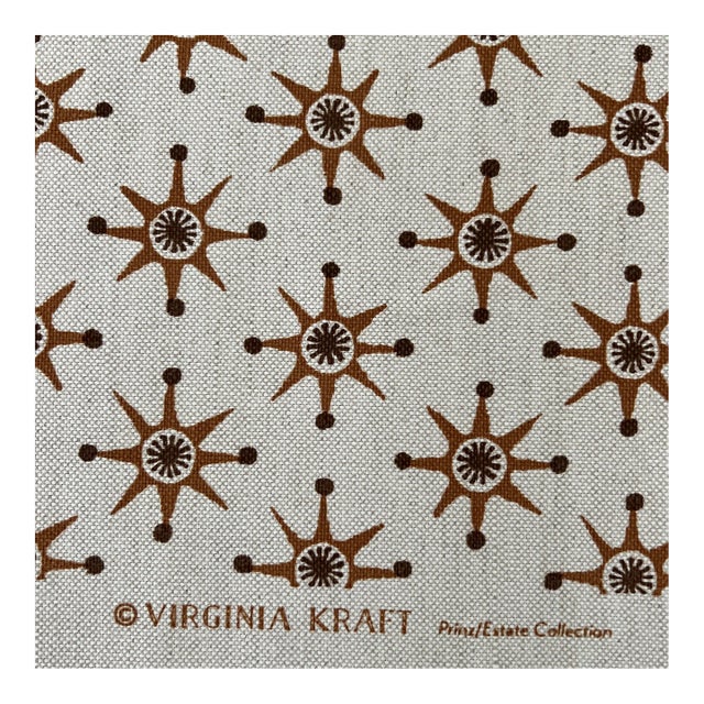Virginia Kraft Caramel Bark Prinz Estate Collection Hand Printed Linen Fabric- 6 Yards For Sale