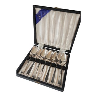 Mid 20th Century Boxed Set of 6 Sheffield Epns A1 Silverplate Spoons – RSM England, Vintage 5-1/8" For Sale
