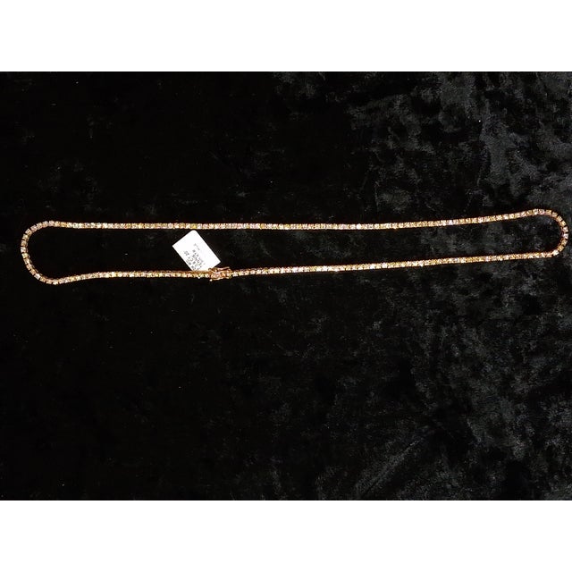 Brass 14k Yellow Gold 10-5/8 CTTW Lab-Grown Diamond Graduated Tennis Necklace, 18 In For Sale - Image 8 of 10