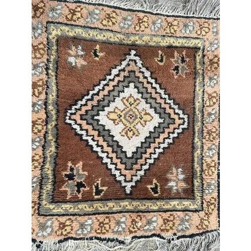 Brown Small Mid-Century Moroccan Rug, 1930s For Sale - Image 8 of 10