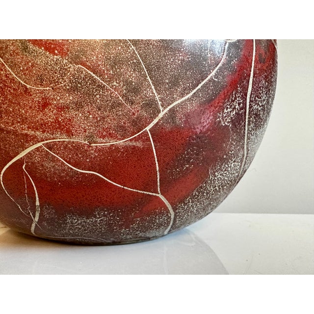 Studio Ceramic Vase in Spherical Shape by Uwe Schellbach, Germany, 1980s For Sale - Image 12 of 18