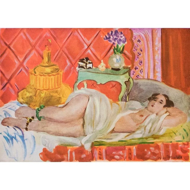 1940s After Henri Matisse, "Red Odalisque" Period Swiss Vintage Full-Color Print For Sale In Dallas - Image 6 of 6