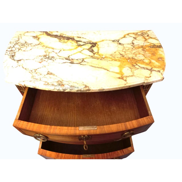 Louis XVI Marquetry Half-Moon Commode, 1890s For Sale - Image 3 of 11