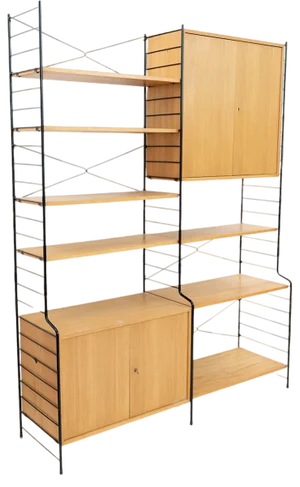 Freestanding Shelving System in Ash Wood from WHB, 1960s