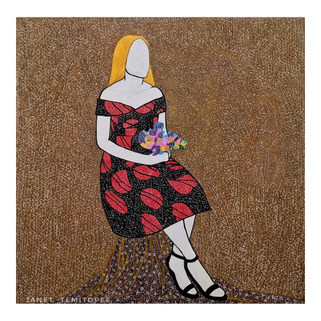 Busayo Is Blossoming, Acrylic on Canvas, Janet Adegoke (2023), Figurative Abstract For Sale