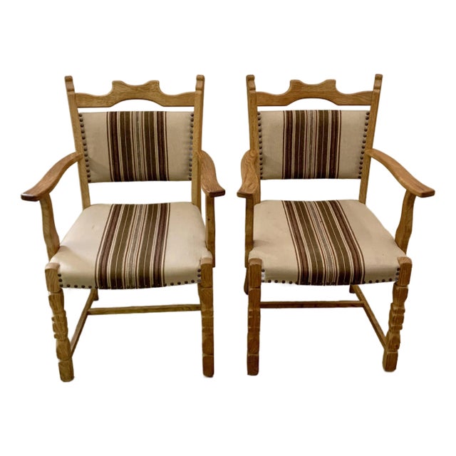 Set of Danish Brutalist Armchair in Style of Kjærnulf For Sale