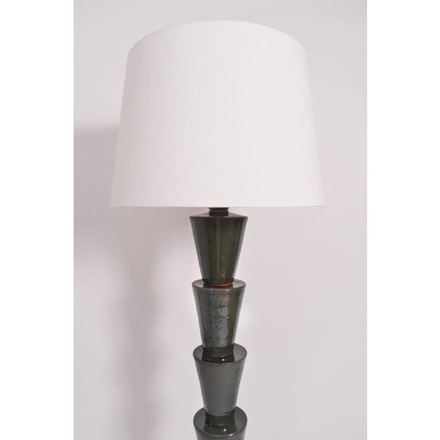 "Nizwa" blue and green ceramic floor lamp. Width (cm): 0.27 Height (cm): 2 Height with lamp shade (cm): 1.9 European Plug...