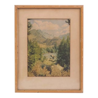 1940s Longs Peak Colorado Framed Photograph For Sale